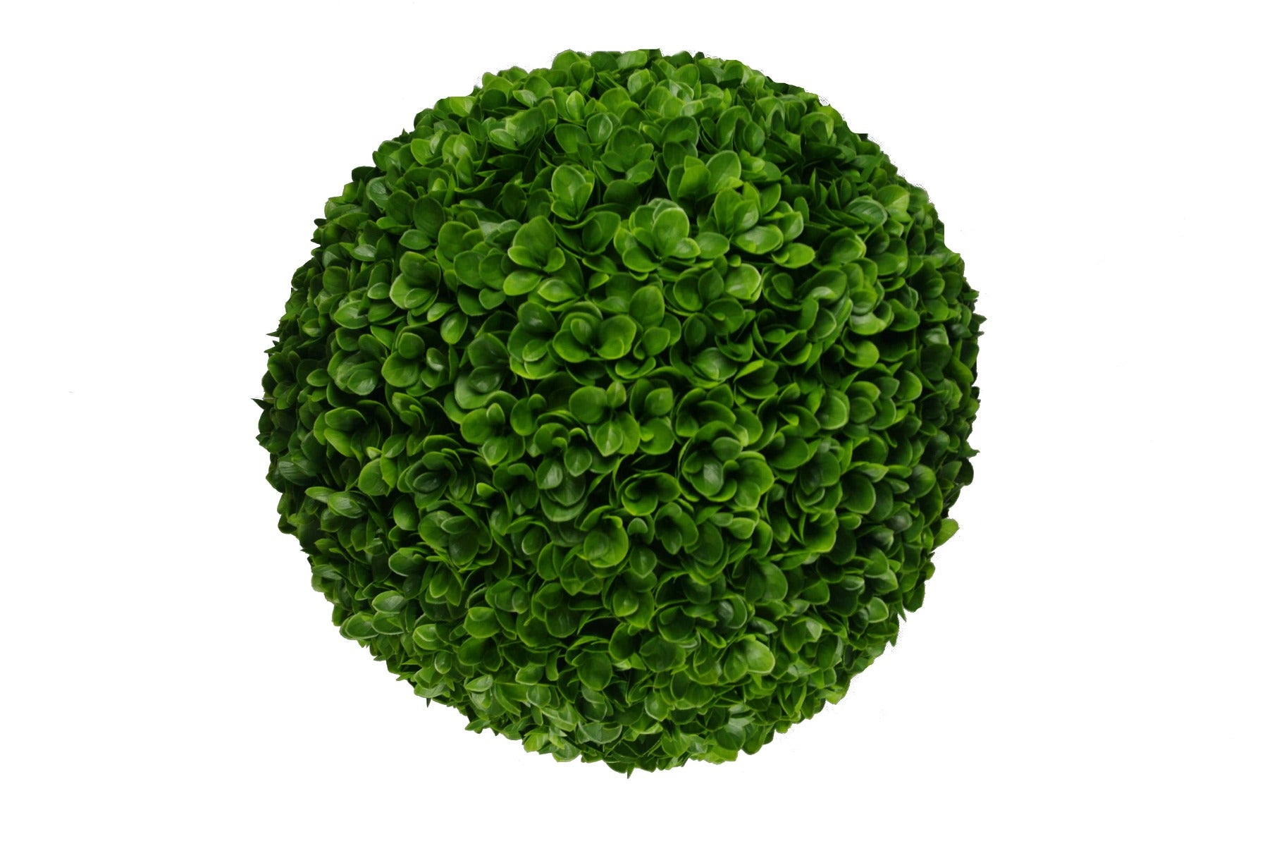 Large Clover Hedge Topiary Ball in variegated greens, 48cm, perfect for indoor and outdoor decor.