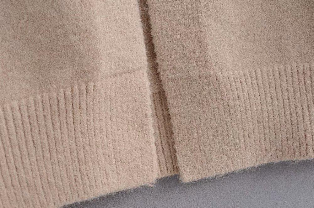 A stylish Lazy V-neck Oversize Long Sweater Cardigan in a solid color, featuring a relaxed fit and pockets, perfect for casual wear.