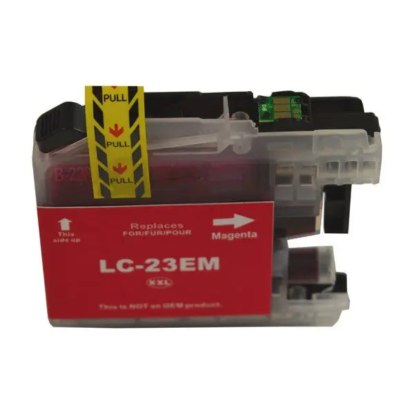LC-23E Magenta Compatible Inkjet Cartridge showcasing vibrant magenta color and high-quality design.
