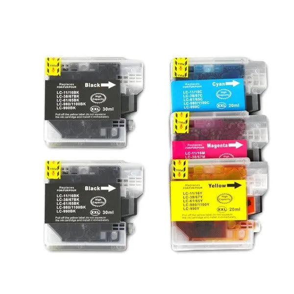 LC38 LC67 Compatible Inkjet Cartridge Set featuring 5 cartridges in a boxed set, including black, cyan, magenta, and yellow.