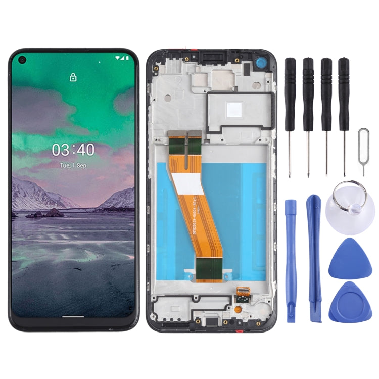 LCD Screen and Digitizer Full Assembly for Nokia 3.4 and 5.4, featuring a complete frame and high-quality display.