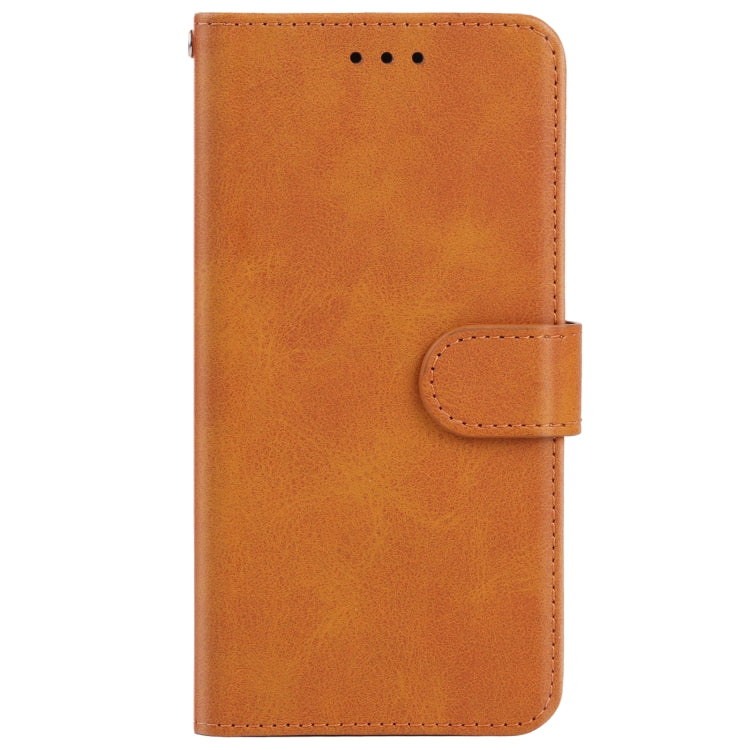 Brown leather phone case designed for Alcatel 3X (2020), featuring card slot and wallet function.