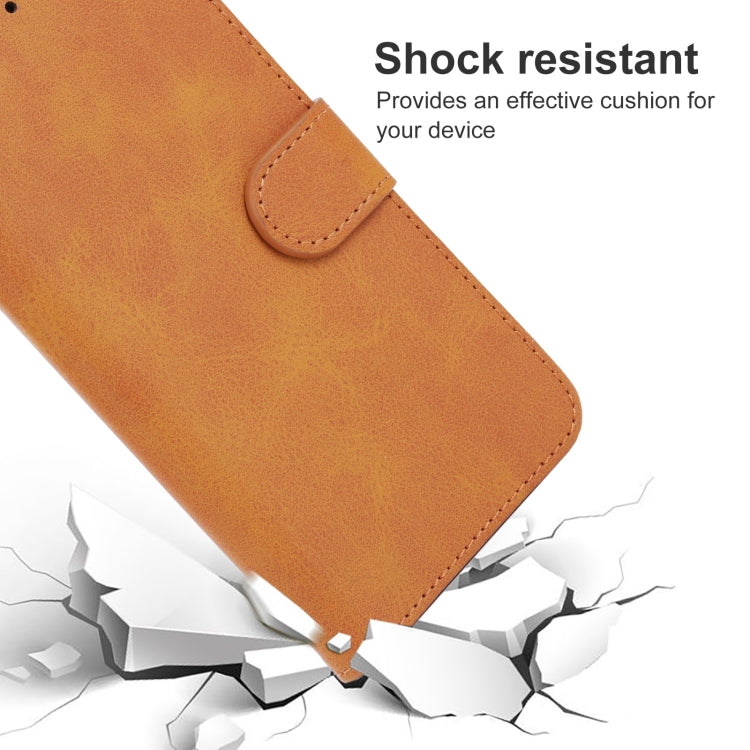 Brown leather phone case designed for Alcatel 3X (2020), featuring card slot and wallet function.