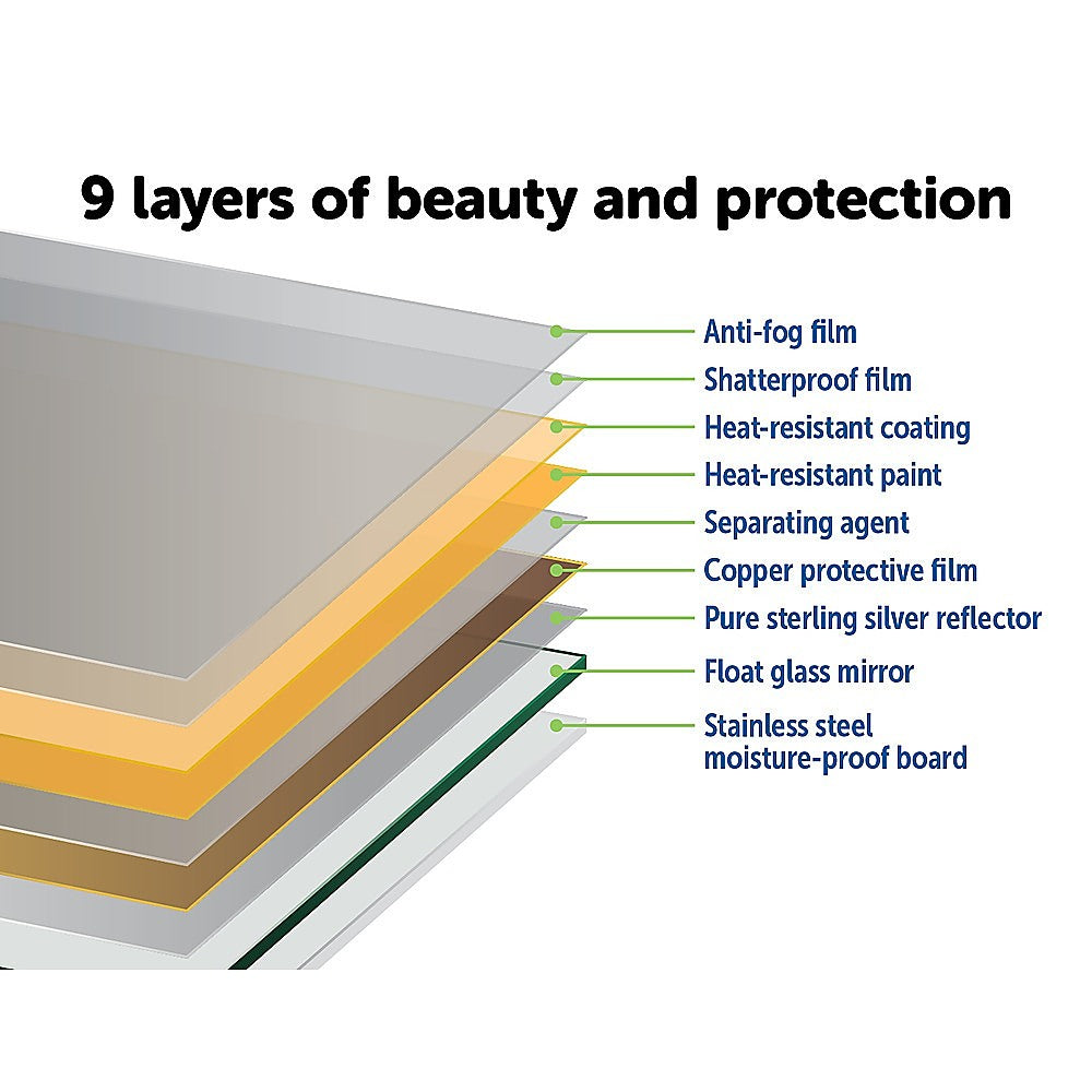 LED Full Length Mirror with adjustable lighting modes, framed in sleek aluminium, perfect for makeup and dressing.