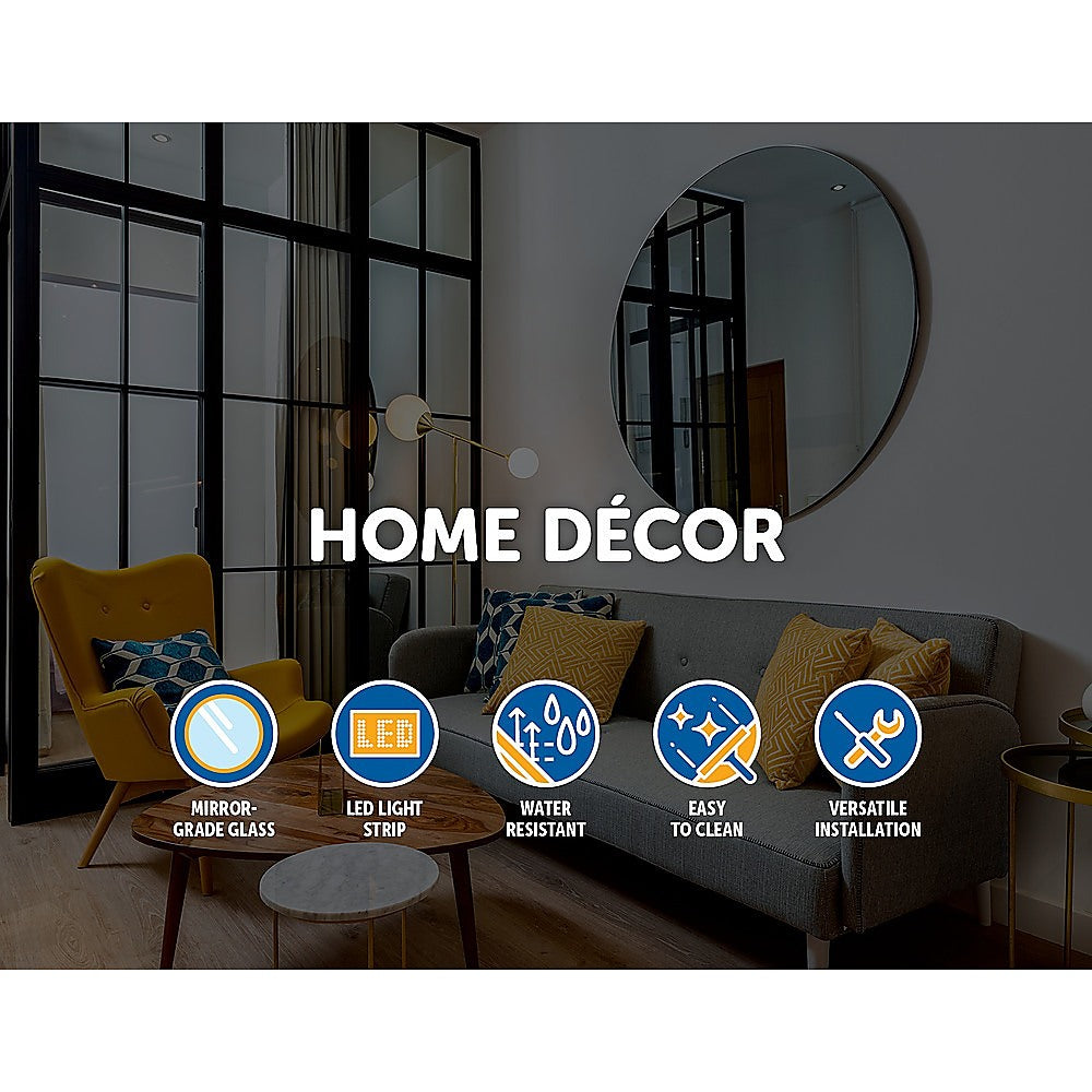 LED Full Length Mirror with adjustable lighting modes, framed in sleek aluminium, perfect for makeup and dressing.