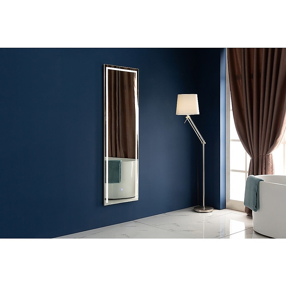 LED Full Length Mirror with adjustable lighting modes, framed in sleek aluminium, perfect for makeup and dressing.