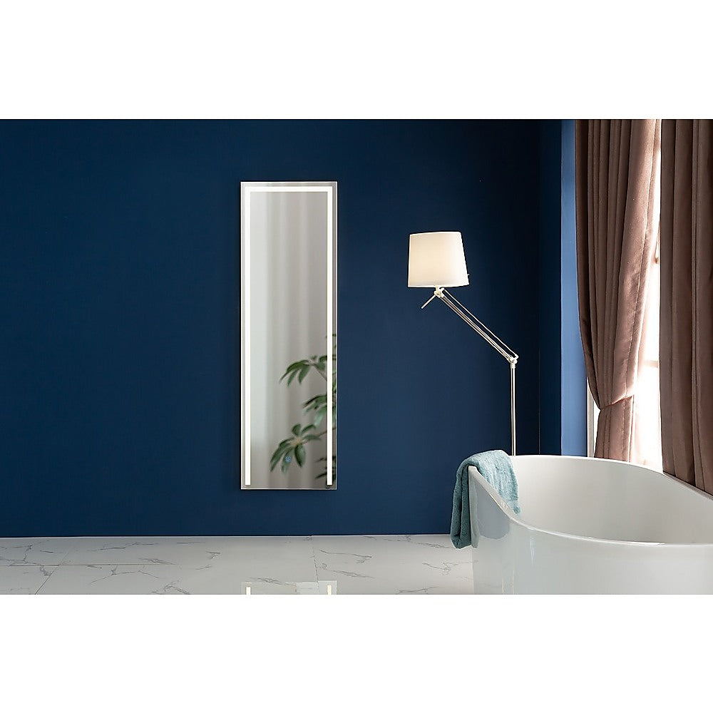LED Full Length Mirror with adjustable lighting modes, framed in sleek aluminium, perfect for makeup and dressing.