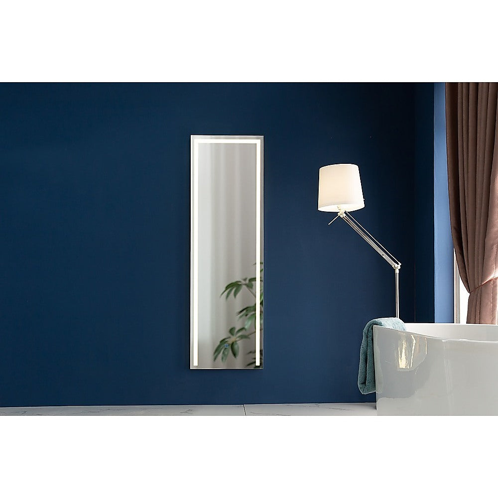 LED Full Length Mirror with adjustable lighting modes, framed in sleek aluminium, perfect for makeup and dressing.
