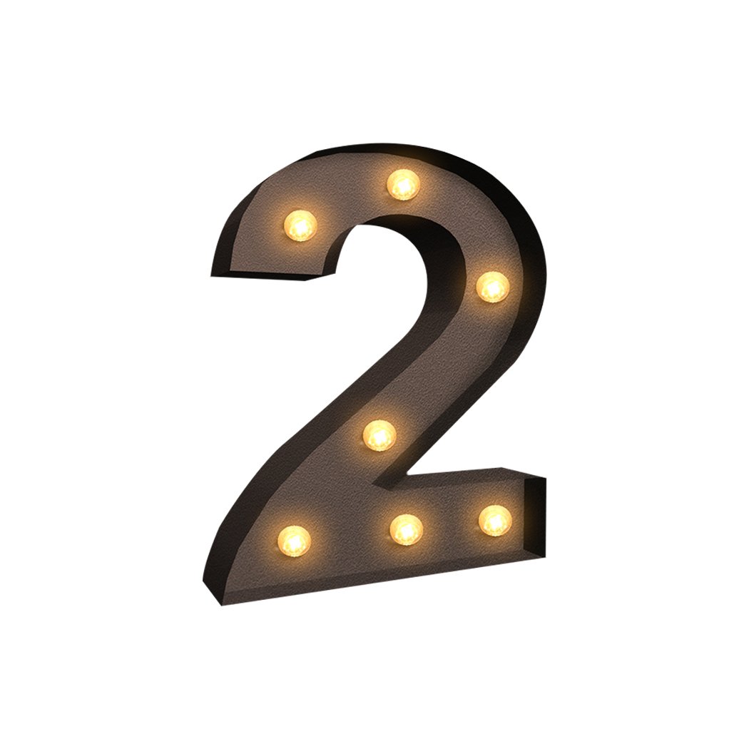 LED Metal Number Lights in a stylish marquee design, perfect for events and parties, showcasing a warm glow and customizable letters and numbers.