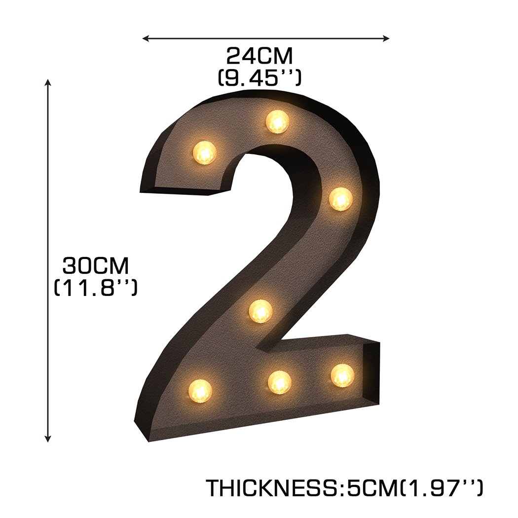 LED Metal Number Lights in a stylish marquee design, perfect for events and parties, showcasing a warm glow and customizable letters and numbers.