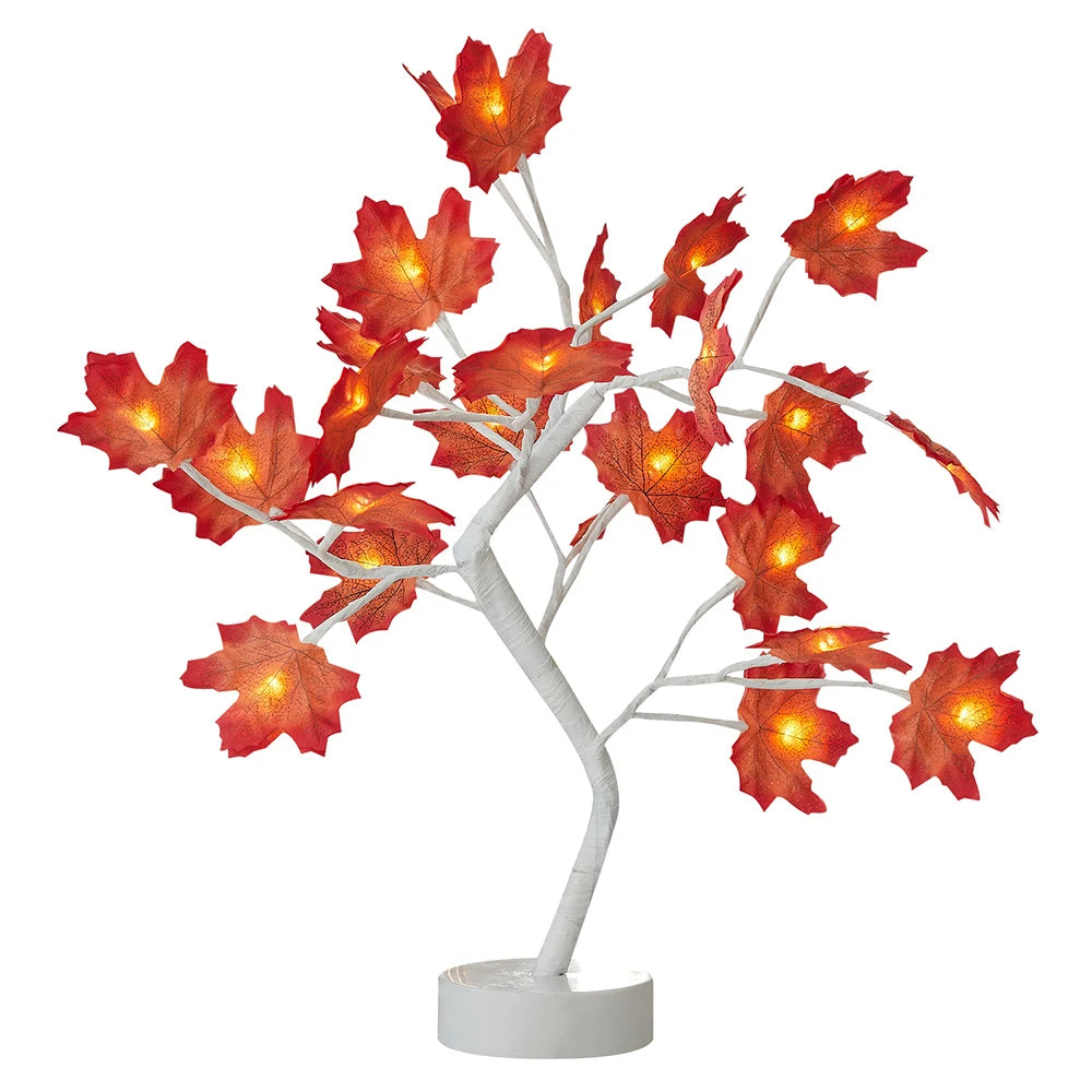 LED Table Lamp designed as a rose flower tree with warm white lights, showcasing a unique bonsai style for home decor.