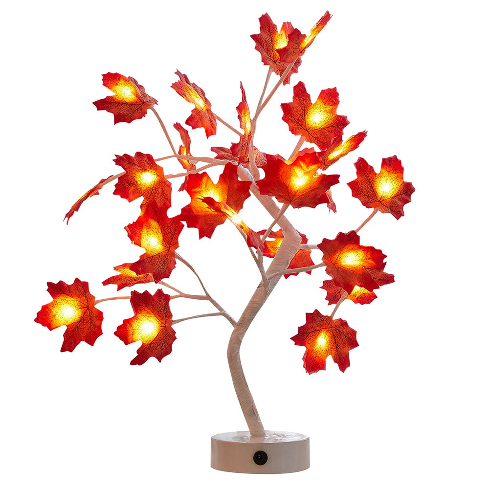 LED Table Lamp designed as a rose flower tree with warm white lights, showcasing a unique bonsai style for home decor.
