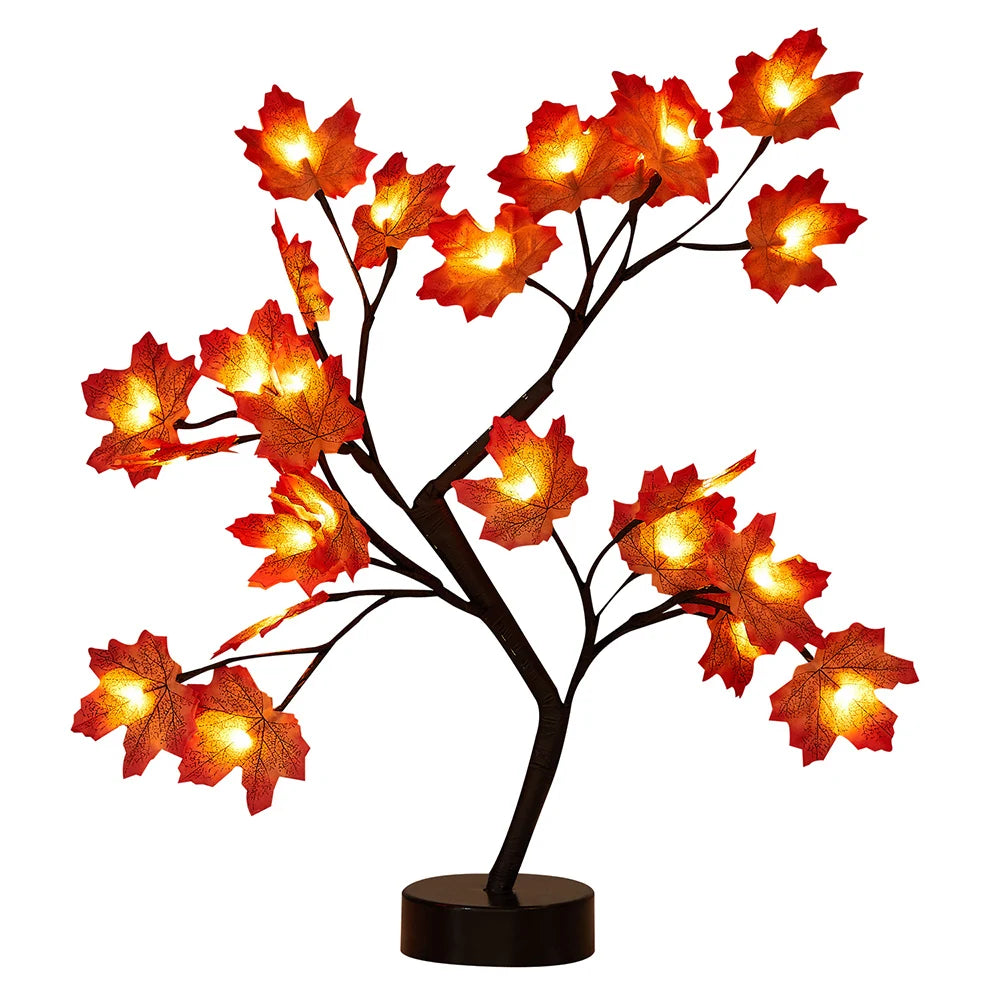 LED Table Lamp designed as a rose flower tree with warm white lights, showcasing a unique bonsai style for home decor.