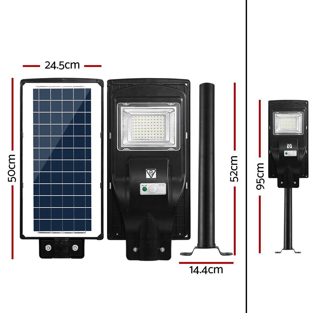 Leier Set of 2 LED Solar Lights with motion sensor, mounted outdoors, showcasing bright illumination and durable design.