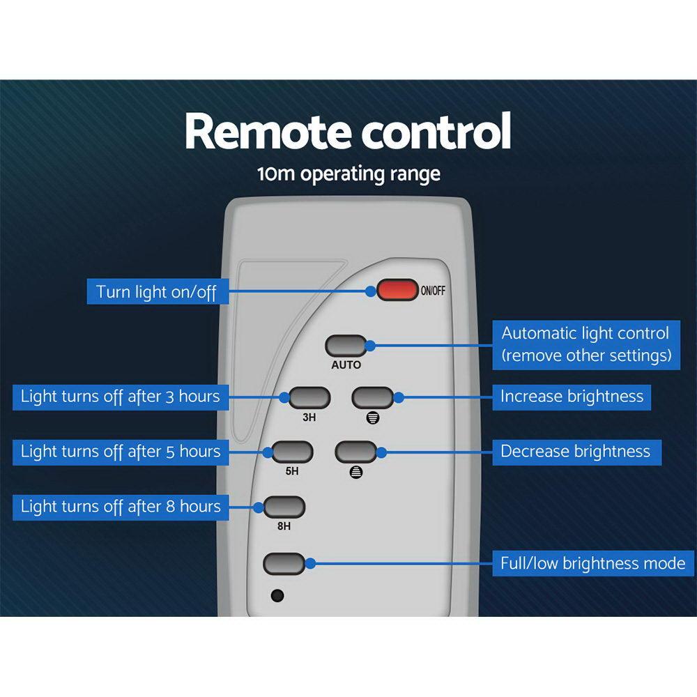 Leier Set of 2 LED Solar Lights with motion sensor, mounted outdoors, showcasing bright illumination and durable design.
