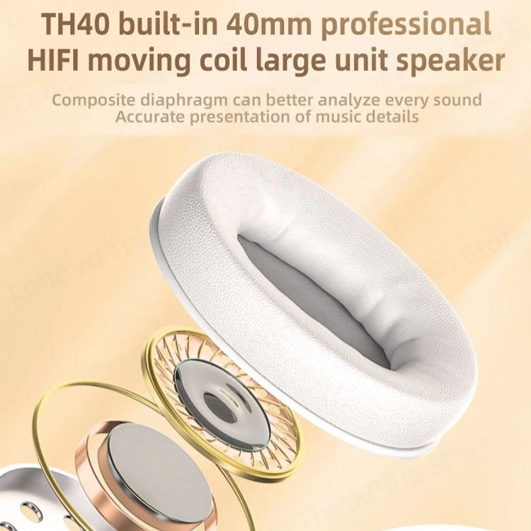 Lenovo TH40 Head-mounted Active Noise Reduction Bluetooth Headphone with sleek design and comfortable ear cushions.