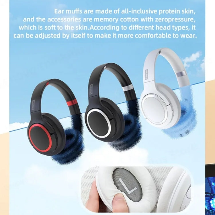 Lenovo TH40 Head-mounted Active Noise Reduction Bluetooth Headphone with sleek design and comfortable ear cushions.