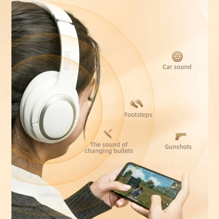 Lenovo TH40 Head-mounted Active Noise Reduction Bluetooth Headphone with sleek design and comfortable ear cushions.