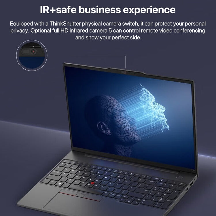 Lenovo ThinkPad E16-B2CD 16 inch laptop showcasing its sleek design and vibrant display.