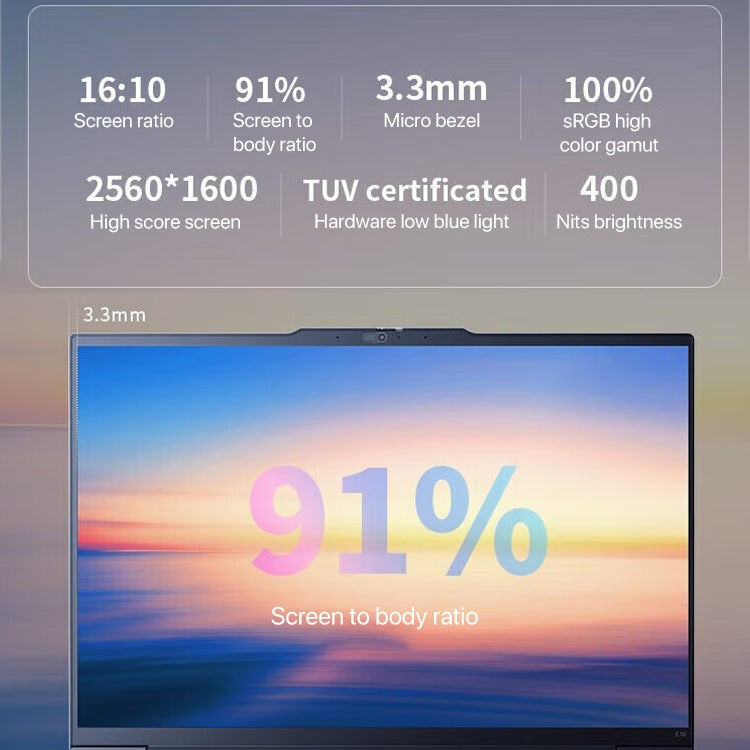 Lenovo ThinkPad E16-B2CD 16 inch laptop showcasing its sleek design and vibrant display.