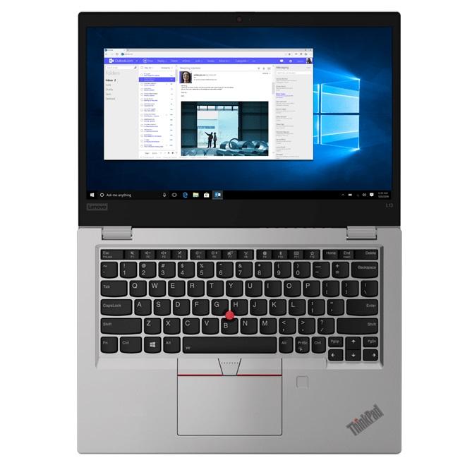 LENOVO ThinkPad L13 laptop with a 13.3-inch FHD touchscreen, showcasing its sleek design and ports.