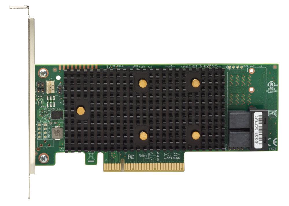 LENOVO ThinkSystem RAID 530-8i PCIe 12GB Adapter showcasing its sleek design and connectors.