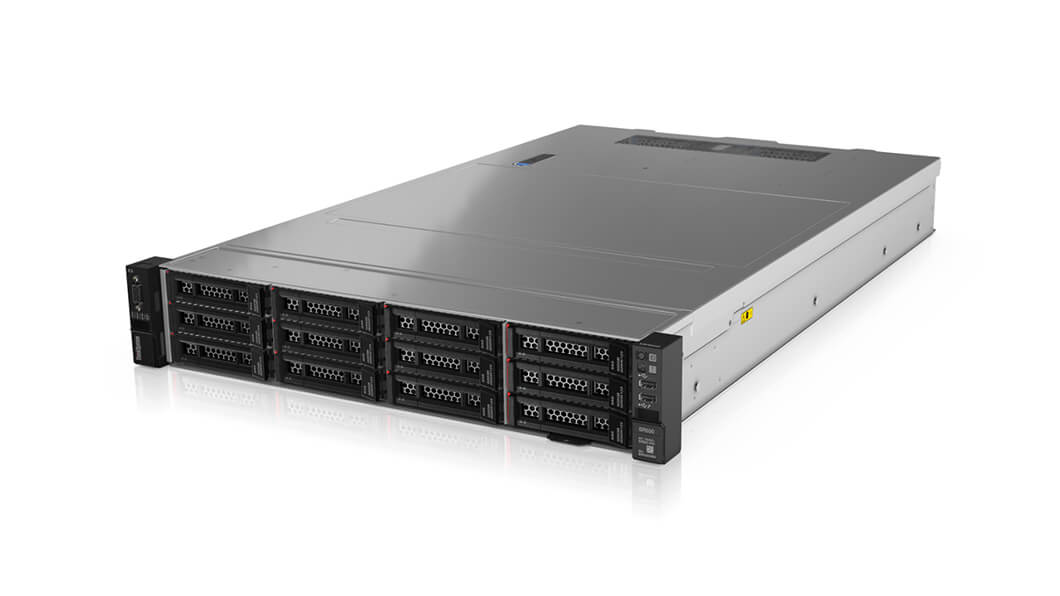 LENOVO ThinkSystem SR550 2U Rack Server featuring Intel Xeon Silver 4210, 16GB RAM, and 8 hot-swap bays.