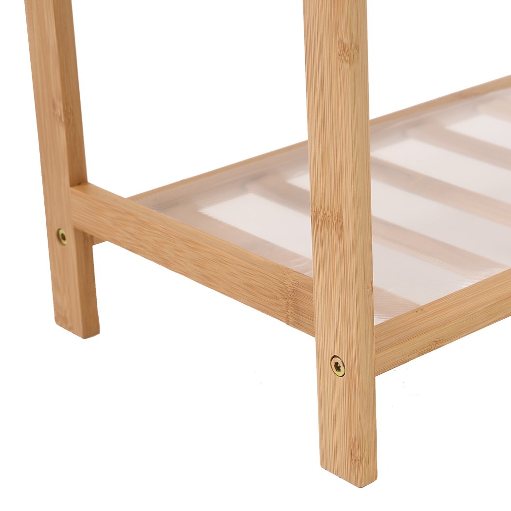 Levede 10 Tiers Bamboo Shoe Rack with 80cm width, showcasing its natural bamboo finish and spacious design for shoe organization.