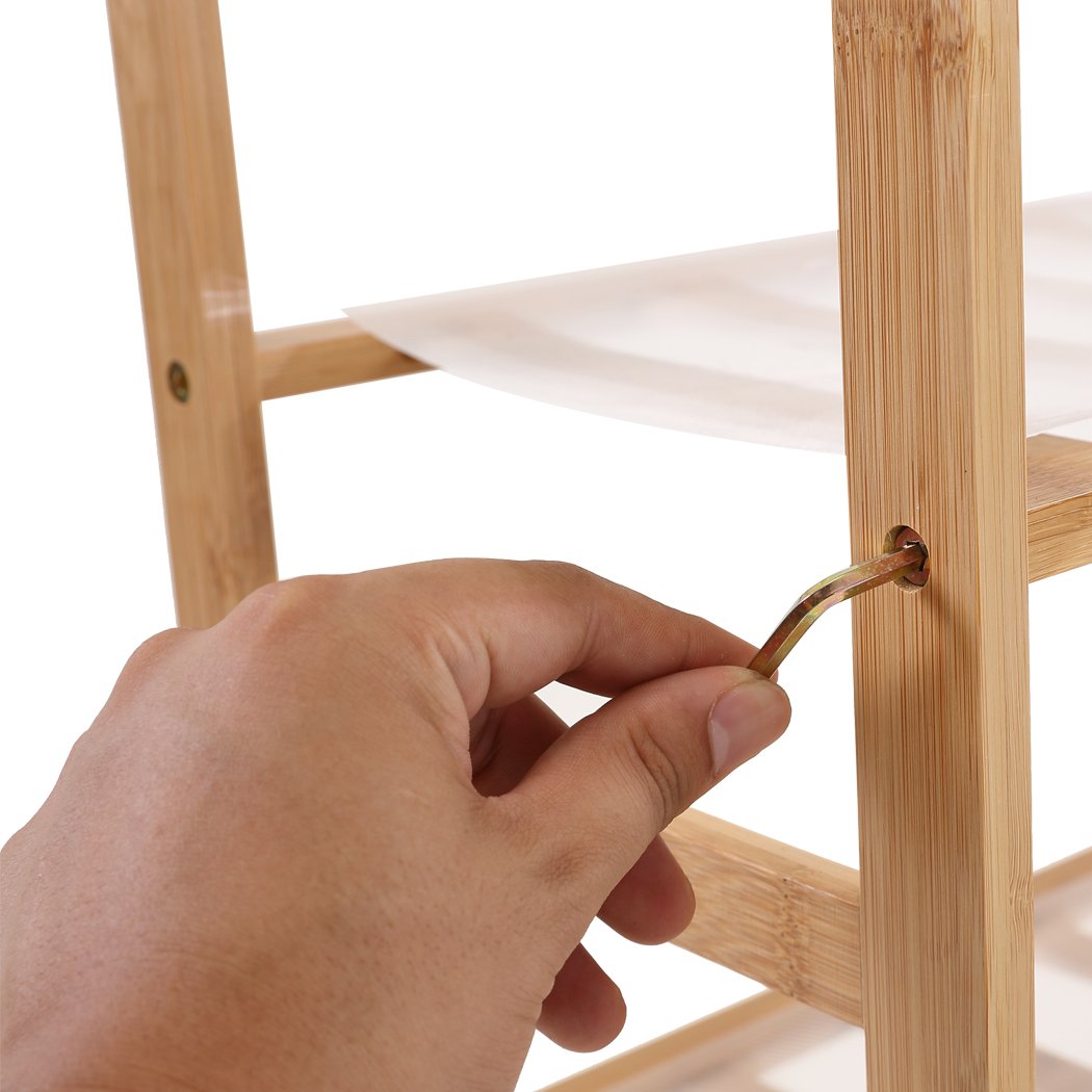 Levede 10 Tiers Bamboo Shoe Rack with 80cm width, showcasing its natural bamboo finish and spacious design for shoe organization.