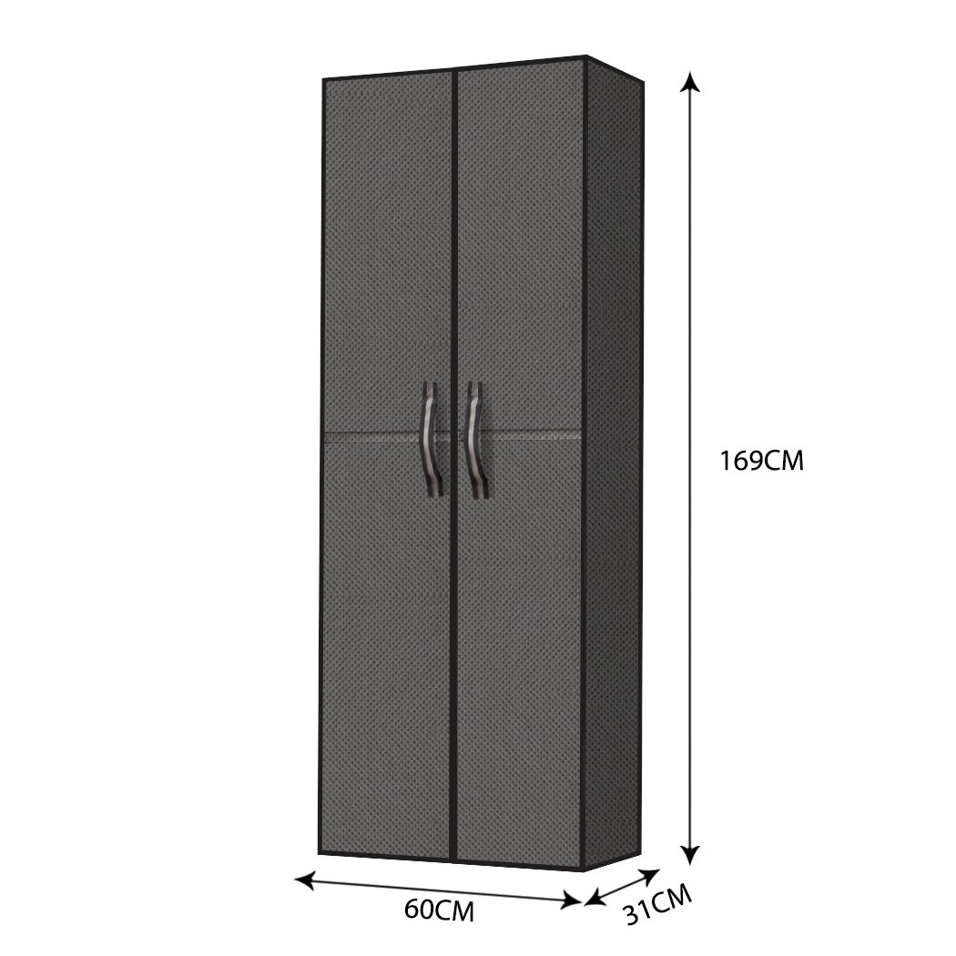 Levede 10 Tiers Shoe Rack in grey, showcasing its stackable design and magnetic doors, ideal for organizing shoes and clothes.