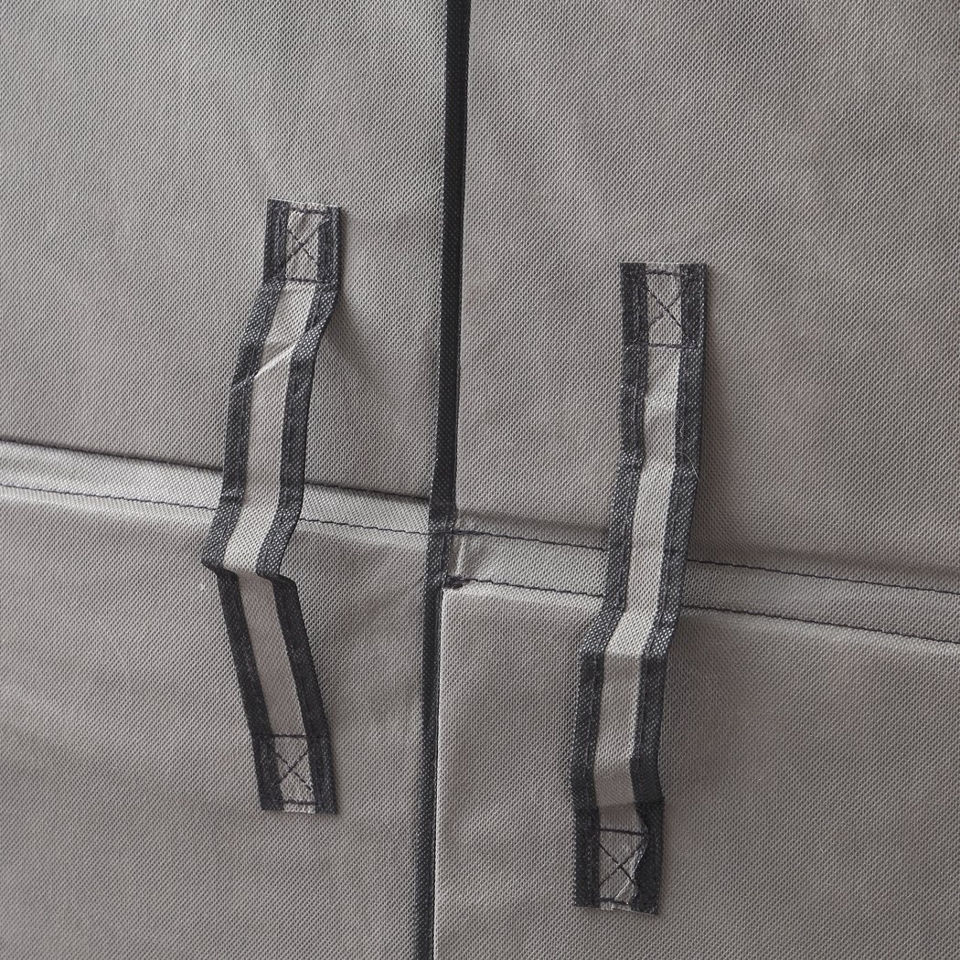 Levede 10 Tiers Shoe Rack in grey, showcasing its stackable design and magnetic doors, ideal for organizing shoes and clothes.