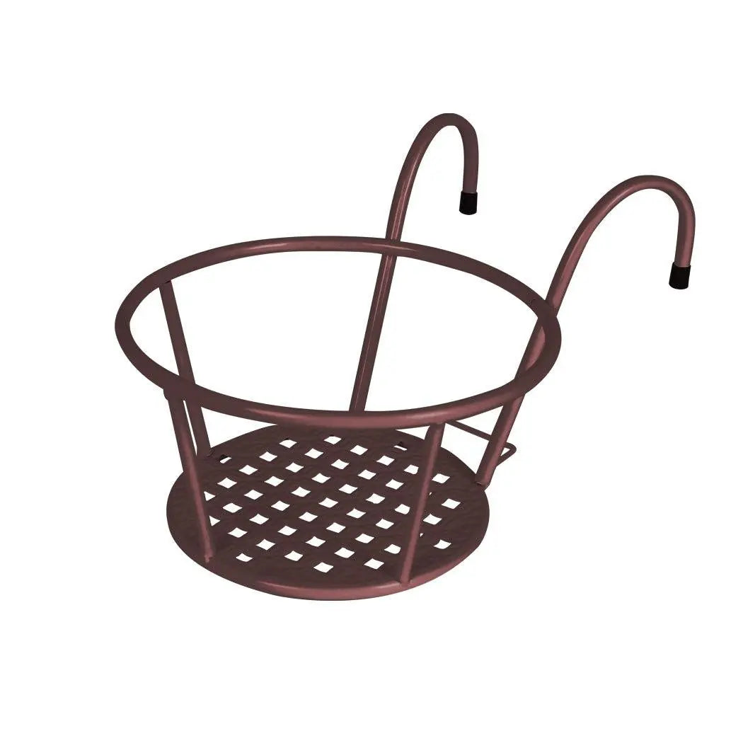 Levede Flower Holder Plant Stand showcasing a bronze steel frame with double hooks, designed for hanging pots in a garden setting.
