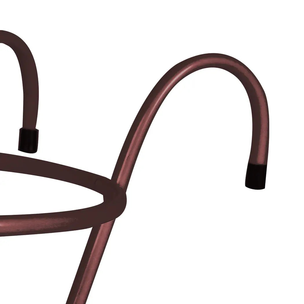 Levede Flower Holder Plant Stand showcasing a bronze steel frame with double hooks, designed for hanging pots in a garden setting.