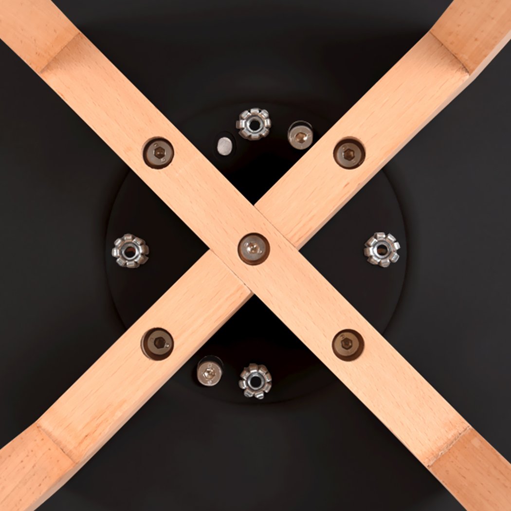 Levede 4x Retro Replica PU Leather Dining Chairs in black with wooden legs, showcasing minimalist design and premium quality.