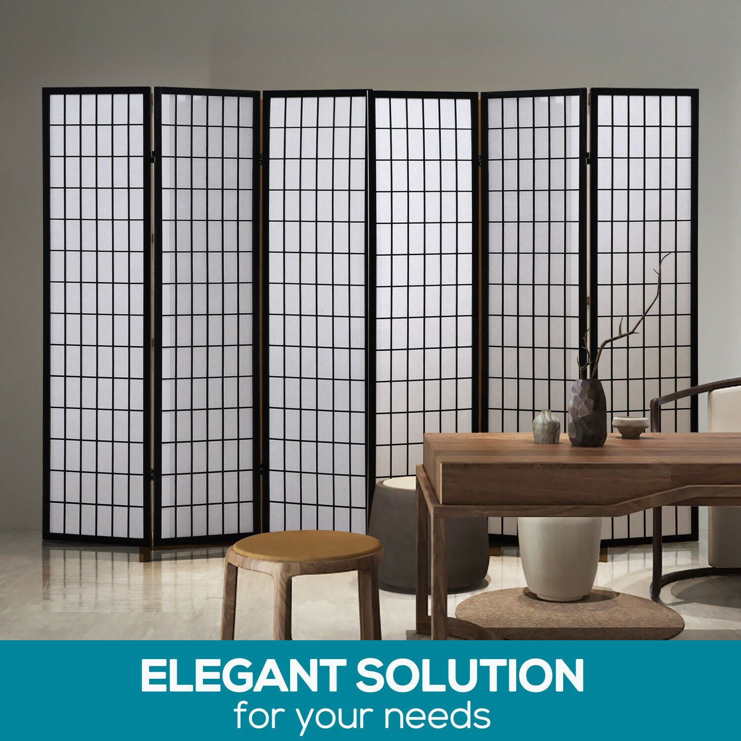 Levede 8 Panel Free Standing Foldable Room Divider Privacy Screen in a stylish setting, showcasing its elegant design and functionality.