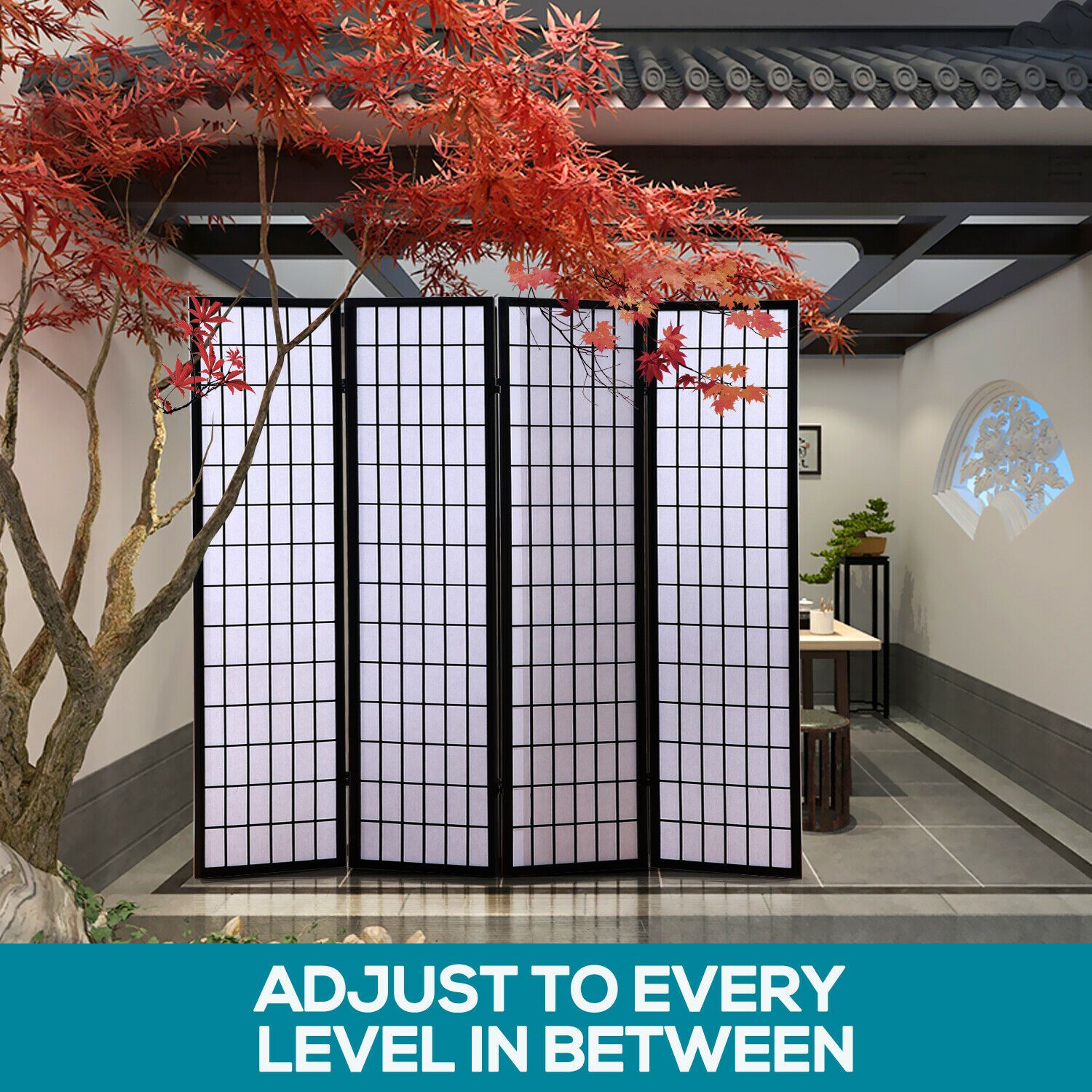 Levede 8 Panel Free Standing Foldable Room Divider Privacy Screen in a stylish setting, showcasing its elegant design and functionality.