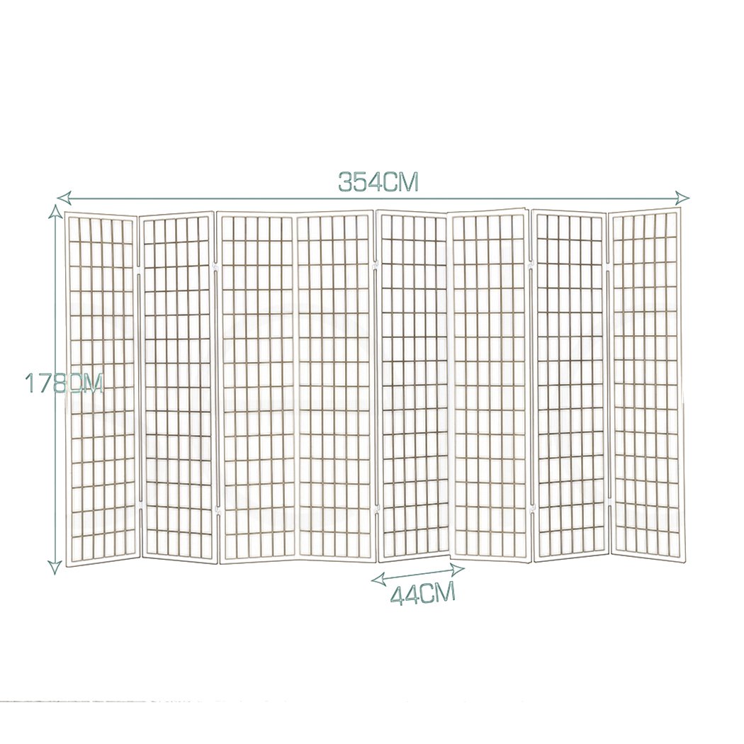Levede 8 Panel Free Standing Foldable Room Divider Privacy Screen in a stylish setting, showcasing its elegant design and functionality.