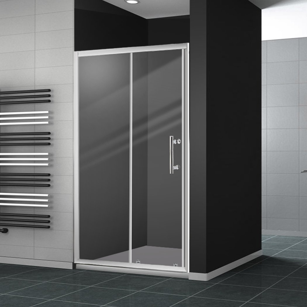 Levede Bath Shower Enclosure Screen with clear tempered glass and aluminium alloy frame, showcasing its sleek design and functionality.