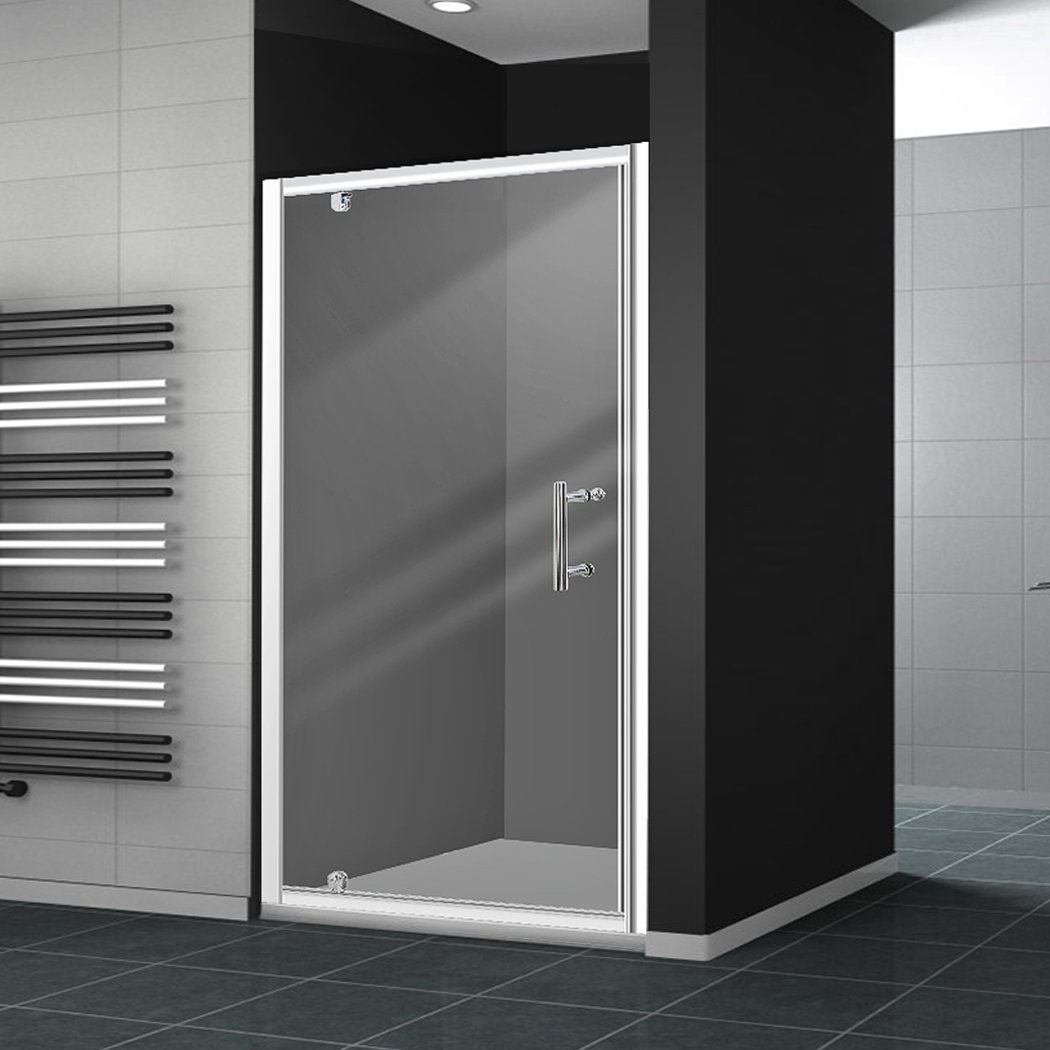 Levede Bath Shower Enclosure Screen with Seal Strip, featuring clear tempered glass and aluminium alloy frame, ideal for modern bathrooms.