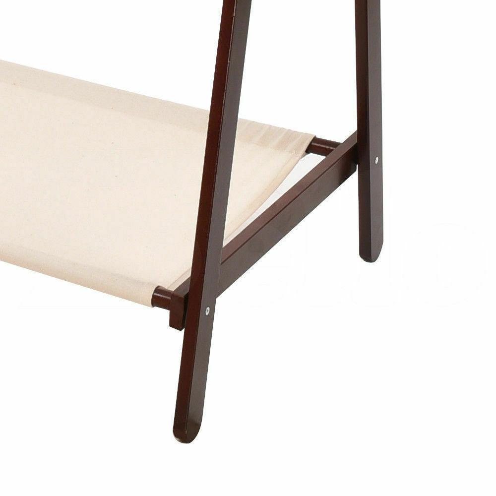 Levede Clothes Stand Garment Drying Rack made of pine wood, featuring a 3-in-1 design with hanging rail, shoe rack, and hooks, suitable for various rooms.