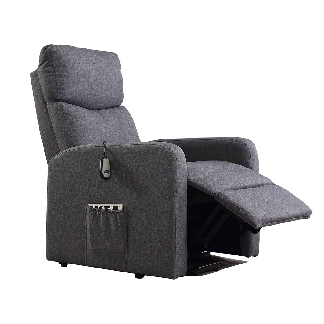 Levede Electric Massage Chair in grey with heating and lift assist features, designed for comfort and mobility support.