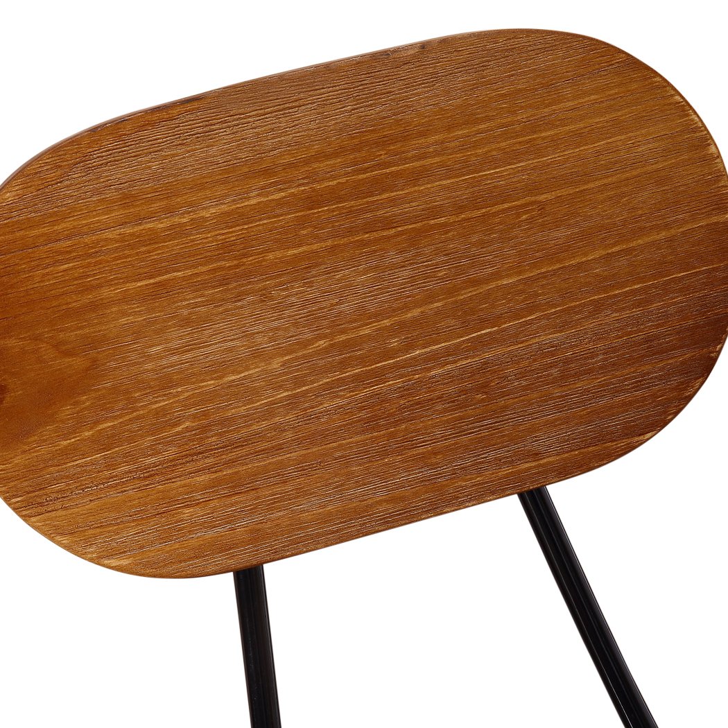 Levede Industrial Bar Stool featuring a rustic wooden top and sturdy metal frame, adjustable height, and footrest, perfect for kitchens and bars.