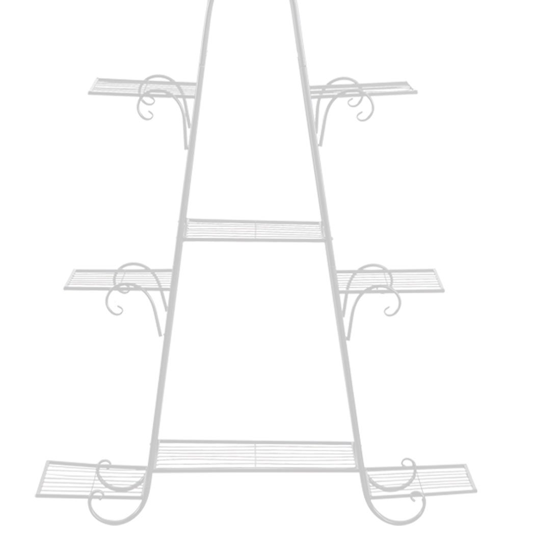 Levede Outdoor Indoor Metal Plant Stand showcasing multiple tiers with vibrant plants, designed for both indoor and outdoor use.