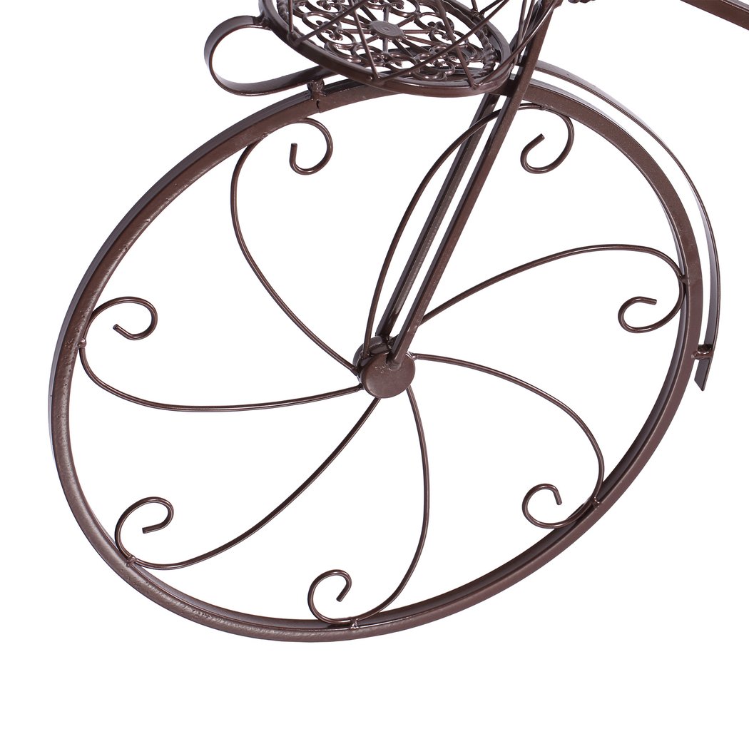 Levede Plant Stand featuring a durable steel frame with an elegant imitation rattan design, suitable for indoor and outdoor use.