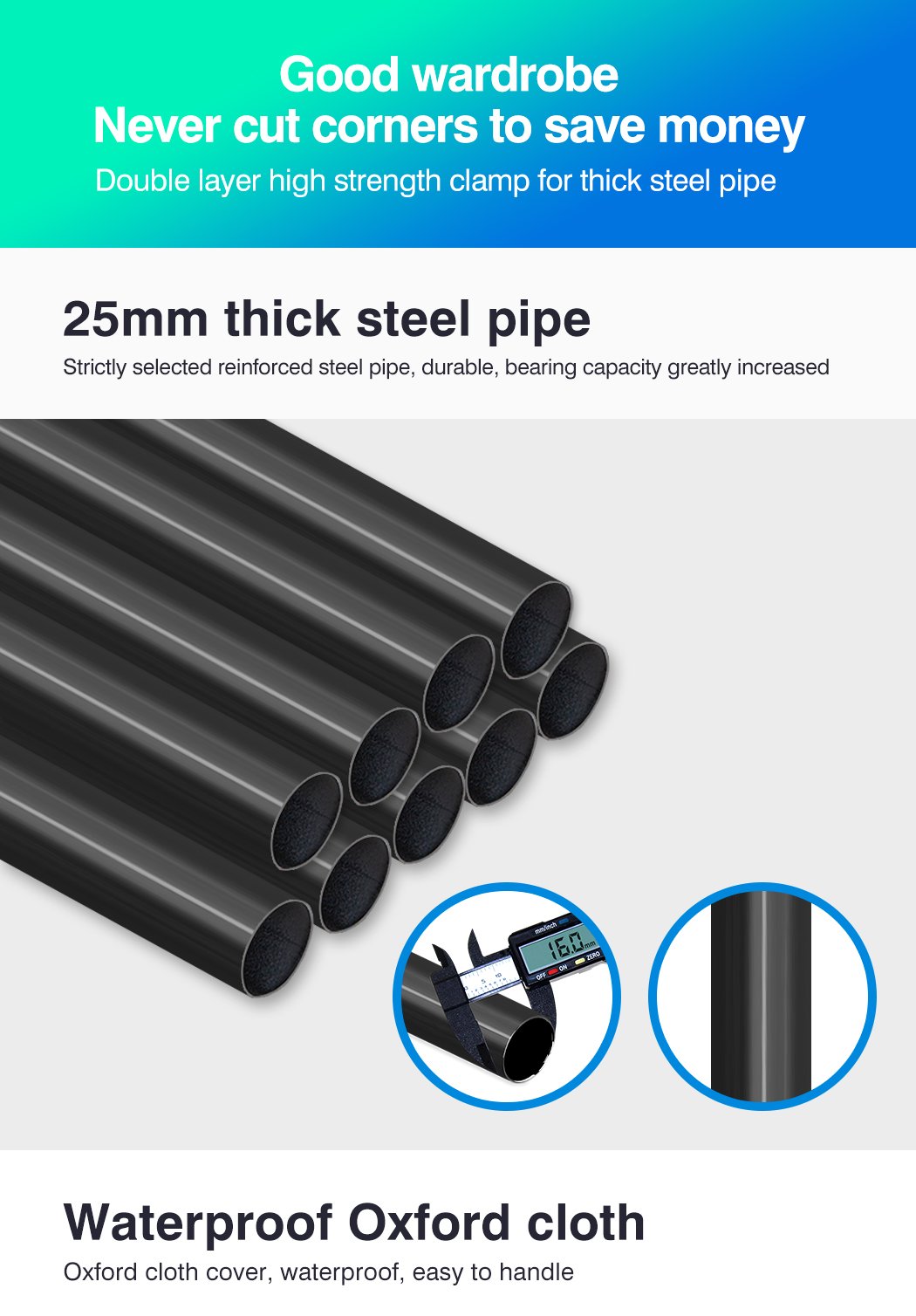 Levede Portable Wardrobe featuring 4 drawers and a clothing rack, made of eco-friendly non-woven fabric in grey color.