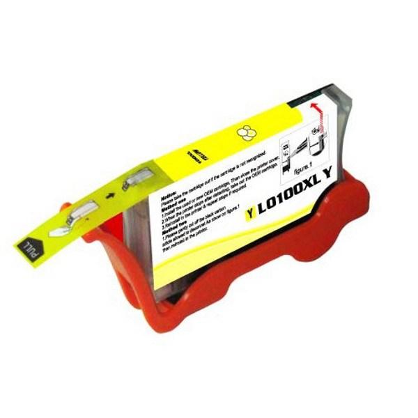 LEXMARK 100XL Yellow Compatible Inkjet Cartridge with vibrant yellow ink for high-quality printing.