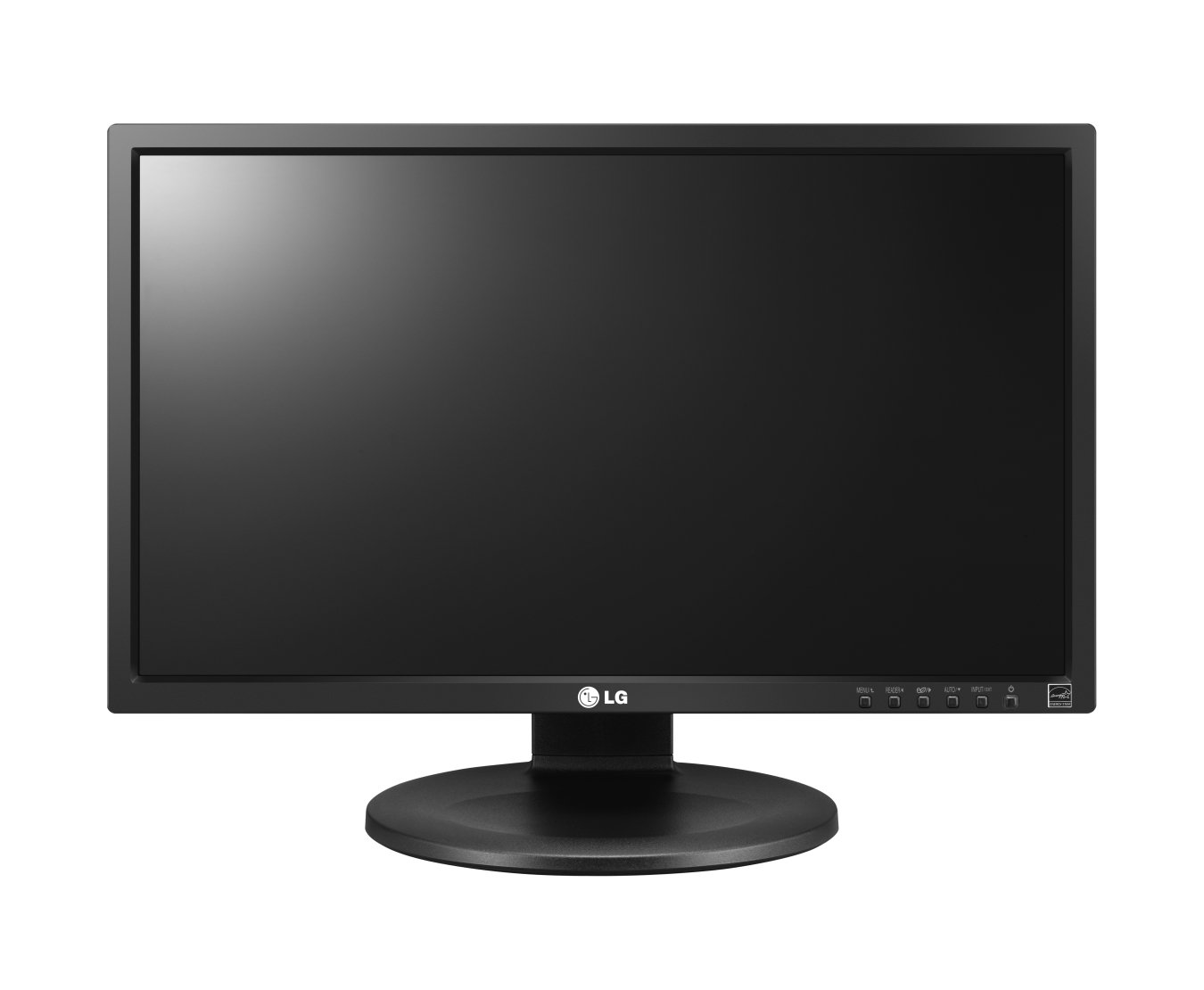 LG 22' Full HD Business Monitor with tilt and height adjustable stand, showcasing its sleek design and connectivity ports.