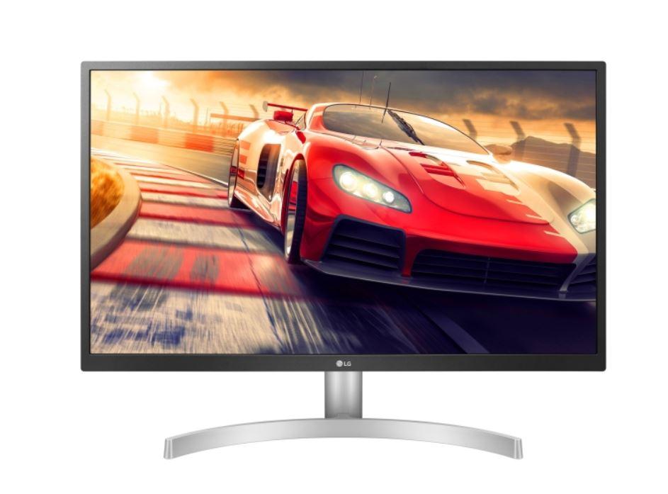 LG 27' 4K UHD IPS Monitor showcasing vibrant colors and sleek design, perfect for gaming and professional use.