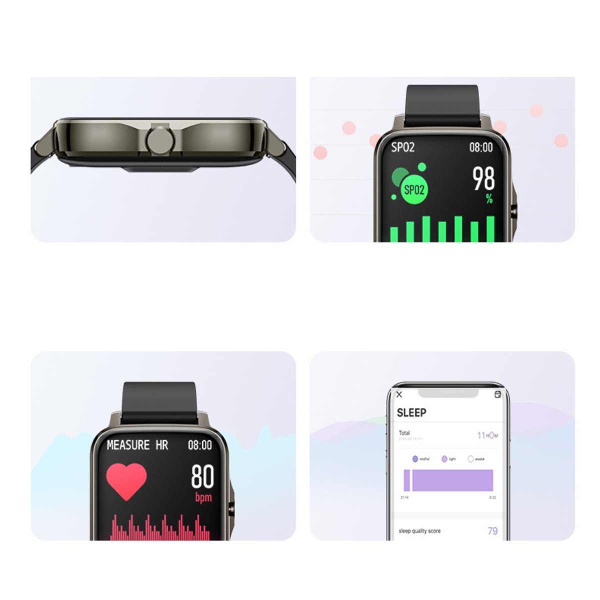 Lifestyle Smart Watch featuring heart health monitor, customizable screen, and fitness tracking capabilities, displayed on a wrist.