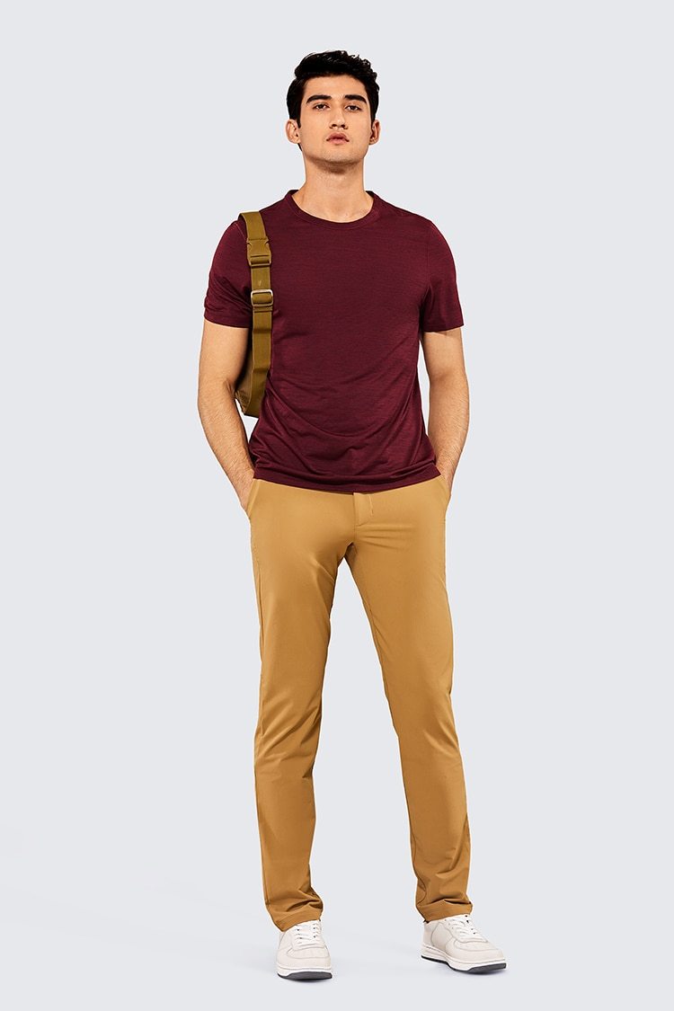 Lightweight Pima cotton workout shirt for men, showcasing its quick-dry fabric and comfortable fit, ideal for athletic activities.